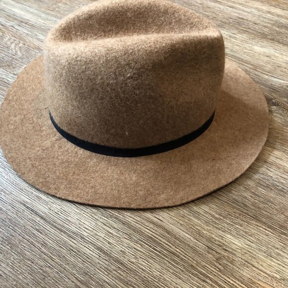 Target Fedora Tan 100%Wool Wide Brim Hat Cowgirl Boho Versatile Women’s One Size - Picture 2 of 9